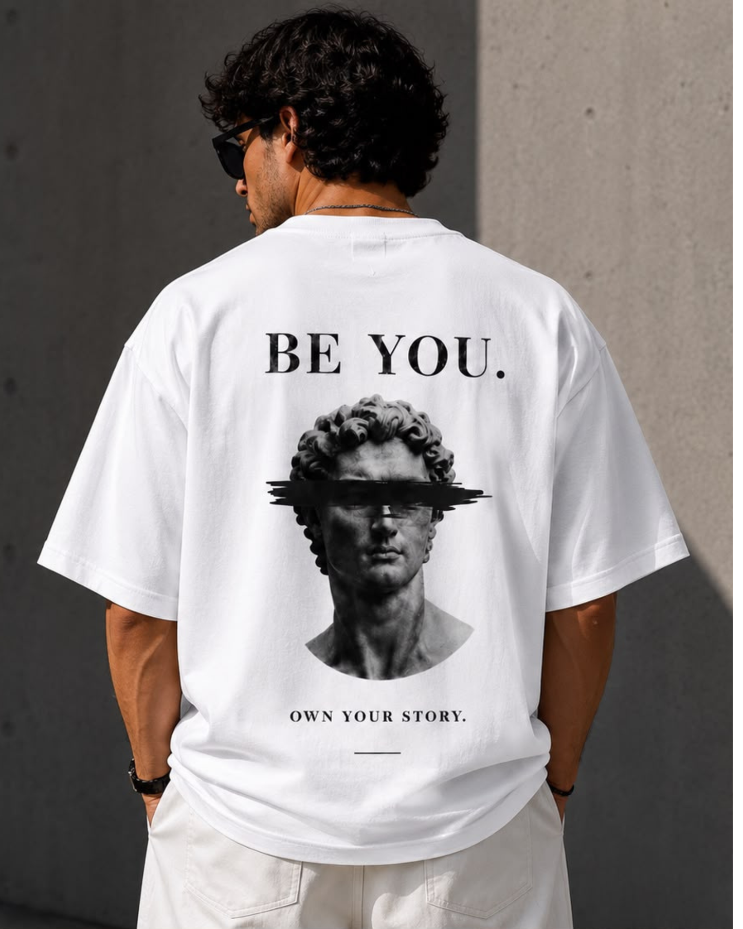 "Own Your Story" Statue Graphic Oversized Tee