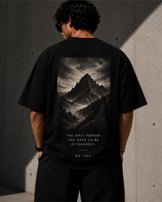 "Solitude" Mountain Graphic Oversized Tee