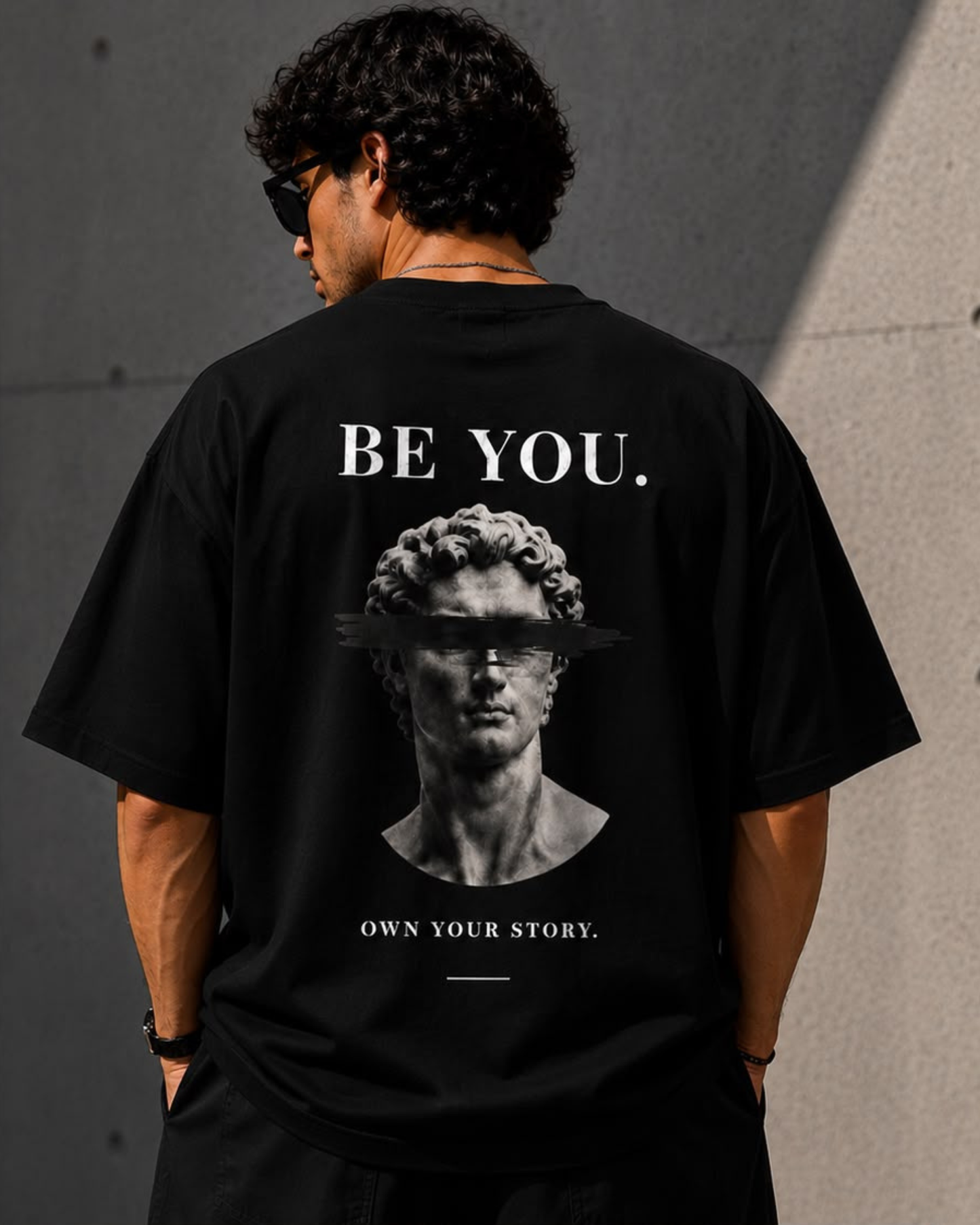 "Own Your Story" Statue Graphic Oversized Tee